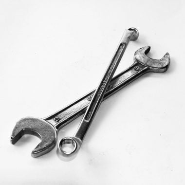 stainless steel close wrench on spanner